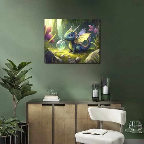 TUMOVO Paint by Numbers Cute Little Dragon DIY Paint by Numbers Kit for Adults and Kids DIY Canvas Painting by Numbers Watercolor Oil Painting Acrylic Painting Arts and Craft 16x20 Inch - color: Artwork-05