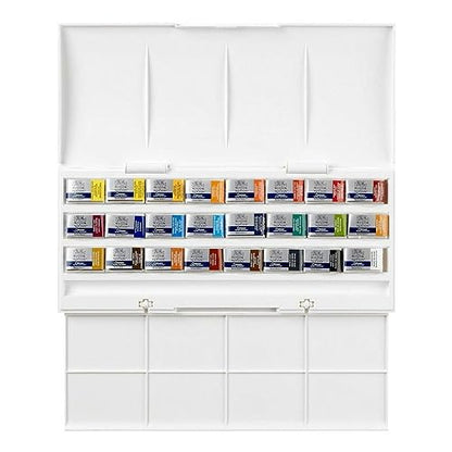 Winsor & Newton Cotman Watercolor Paint Set, Studio Set, 24 Whole Pans - style: 12 Tube Palette Set 8ml