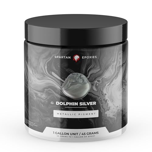 Spartan Epoxies Metallic Pigment Powder for Epoxy - 30 Unique Colors, 4oz for 1 Gallon and 12oz for 3 Gallons of Clear Epoxy, Made in the USA (Dolphin, 4oz (45 Grams)) - color: Dolphin, size: 4 oz (45 grams)
