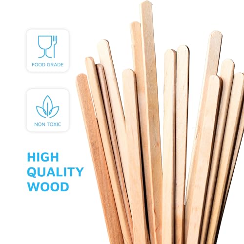 MontoPack Wooden Coffee Stirrers | Bulk Pack of 1000 5.5" Disposable Wood Stir Sticks for Hot or Cold, Beverages & Cocktails | Round Edges, Splinter-free & Food safe, Ideal for Popsicles and Crafts