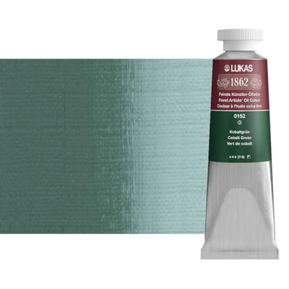 Lukas 1862 Professional German Oil Paint, Colbalt Green 37 mL - w/Beeswax & Non-Yellowing Sunflower Oil, Short Drying Time, Smooth, Outstanding Lightfastness - color: Colbalt Green, size: 1.25 Fl Oz (Pack of 1)