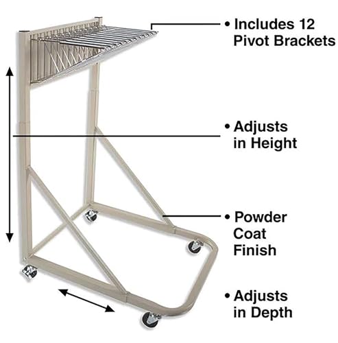 Mobile Blueprint Storage Rack – Holds Up To 1200 Blueprints In 12 Pivot Hangers – Vertical Blueprint Holder, Heavy Duty - MRWH - style: MRWH mobile blueprint storage