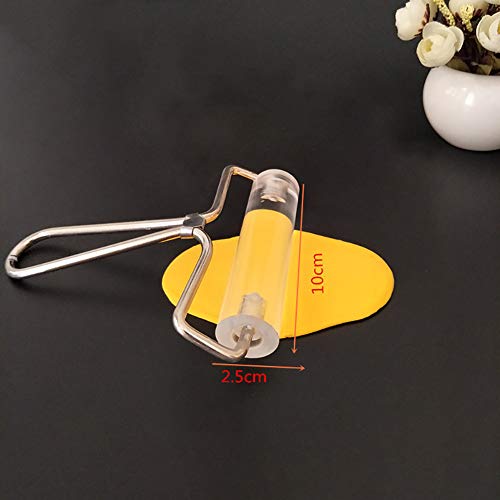 Clear Non Stick Acrylic Clay Roller Clay Rolling Pin with Steel Handle Polymer Clay Sculpture Tools
