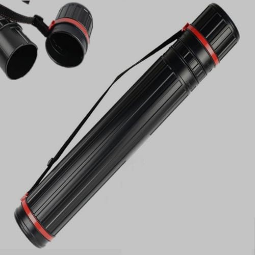 Colaxi Expandable Poster Tube with Shoulder Strap, 17.7-28.3 in Telescoping Drawing Tube for Artwork and Document Storage, Black