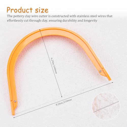 KOOBOOK 2Pcs U-Shaped Plastic Pottery Clay Wire Cutter Professional Clay Cutting Tool for Precise Mud Trimming Texturing Essential Hand Ceramic Cut Off for Enthusiasts Artists