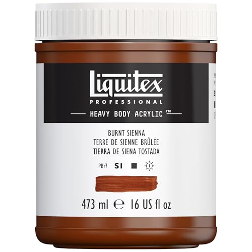 Liquitex Professional Heavy Body Acrylic Paint, 16-oz (473ml) Pot, Burnt Sienna - color: Burnt Sienna, style: 16-oz Pot