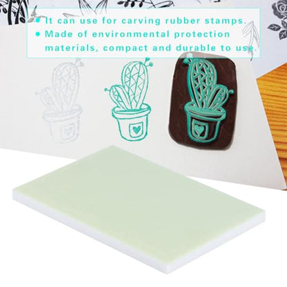 6" x 4" Rubber Carving Block, Soft and Easy to Carve Rubber Block for Printmaking, Stamp Making, DIY Crafting, Scrapbook, Painting (Green) - color: Green