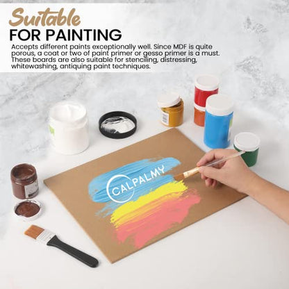 (8-Pack) CalPalmy 11” x 14” MDF Boards - 1/4” Thick Boards for Carpentry, Interior Design, Hobby Crafts, and More - with Smooth, Unfinished Sides and Sanded Edges - size: 11 x 14 x 1/4" (8 Pack)