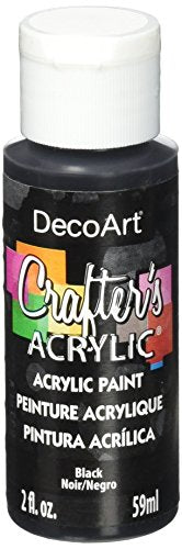 DecoArt Crafter's Acrylic Paint, 2-Ounce, Black - color: Black, size: 2 Fl Oz (Pack of 1)