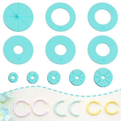 Tainsky Hoop Earring Guide Polymer Clay Cutter, 5 Sizes Round Hoop Earring Guide for Polymer Clay Earrings - color: Hoop Guide