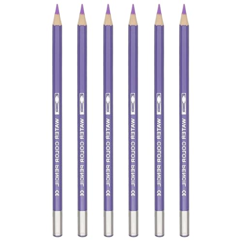 PATIKIL Watercolor Pencil, 6Pcs Water Soluble Pencils for Blending, Coloring, Sketch Drawing, Painting, Light Purple - color: Light Purple