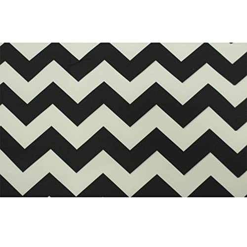 Mybecca Canvas Oxford Fabric Marine Waterproof Outdoor Awning 600 Denier Chevron Pattern Black/White (Cut Separate by Yard for Prime Orders-1 Yard) (60"x36") - color: White/Black