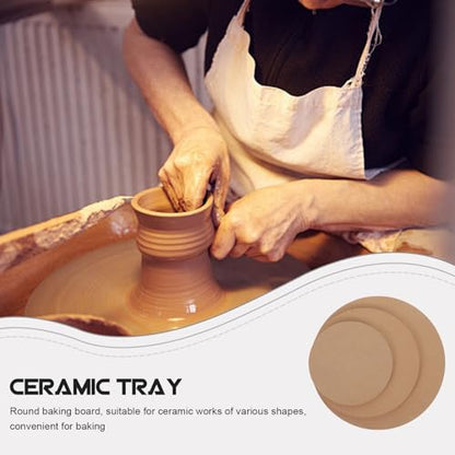 jojofuny 3pcs Pottery Press Molds Ceramic Molds for Handbuilding Clay Wooden Pottery Tools Set 15+20+25cm Suitable for Ceramic Drying and Wheel Base Crafting