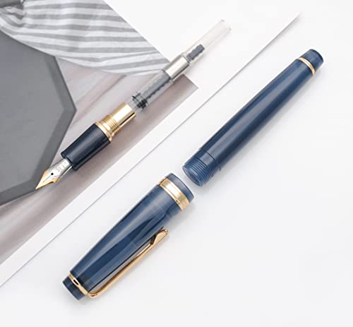 JINHAO 82 Fountain Pen with Gold Clip (F Nib 0.5mm, Caribbean Sea Blue) - color: Caribbean Sea Blue