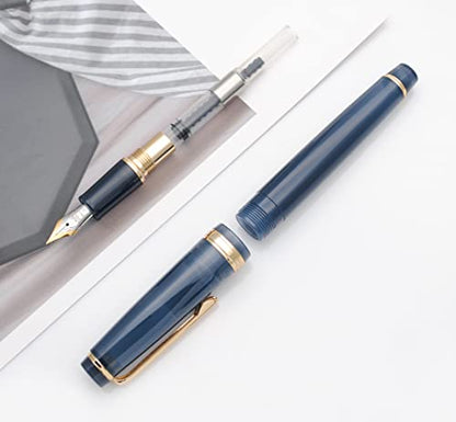 JINHAO 82 Fountain Pen with Gold Clip (F Nib 0.5mm, Caribbean Sea Blue) - color: Caribbean Sea Blue