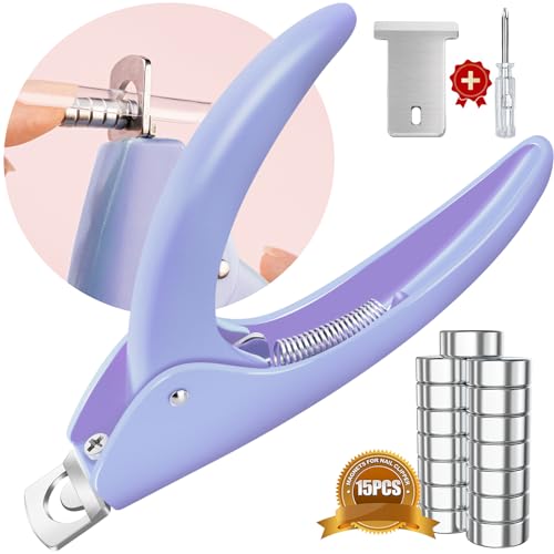 Light Purple Nail Clippers with Magnets Sizers for Acrylic Nails, Artificial Fake Nail False Nail Tip Cutter Trimmer Manicure Pedicure Sharp Blade Clip Tool For Salon Home Art Beauty - color: Light Purple With Magnets