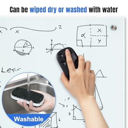 Wingwise Magnetic Dry Erase Eraser for Glass Whiteboards,White Board Erasers with Strong Magnet, 4-Pack, 2 Black + 2 White, for Office, Classroom, Home - color: 4-pack/ 2 Black+2 White