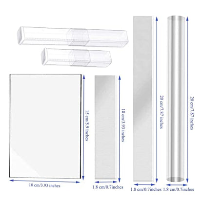 6 Pieces Clay Tools Set Acrylic Rolling Pin Acrylic Sheet Clay Professional Shaping Sculpting Tools Roller Pin Set with Sheet Cutter