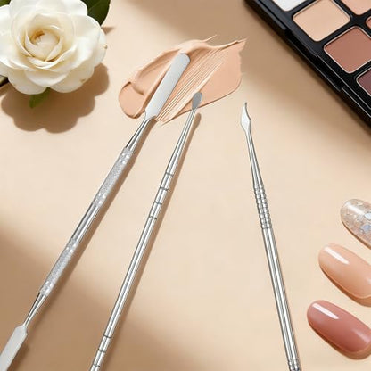 LXUEJIE 3Pcs Carving Tool, Nail Sculpting Tools, 3D Gel Nail Art Tool Makeup Spatula Tools, Clay Carving for Modeling Sculpting, Home DIY, Makeup Cosmetics Mixing