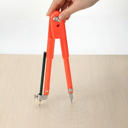 Sabary 9.8 Inch Professional Small Compass with Pencil Holder Woodworking Compass Pencil Marking Carpenters Geometry Tool Circle Maker for Geometry Drafting Art Drawing Circles - size: Small