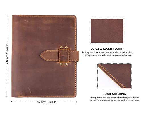 Robrasim Handmade Leather Sketchbook Cover, Leather Artist Sketch Pad Cover for 5.5" x 8.5" Sketchbook, Drawing Book and Pencil Case, Journal Notebook Portfolio, Artis Gifts-Brown - color: Brown
