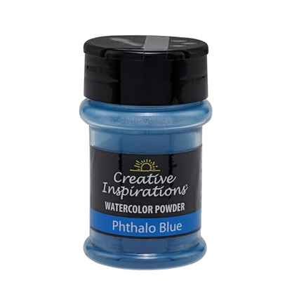 Creative Inspirations Powder Watercolor Paint - 38g Shaker Bottle, Phthalo Blue - Dye-Based Water-Soluble Crystalline Pigments - Non-Toxic, Perfect for Abstract and Spontaneous Effects - color: Phthalo Blue, style: Pack of 1