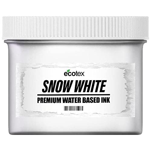 Ecotex® Screen Printing Snow White (Pint - 16 oz.) - Water Based Snow White Fabric Ink, Silk Screen Paint - Screen Print Direct®, USA Made - color: Snow White, size: Pint