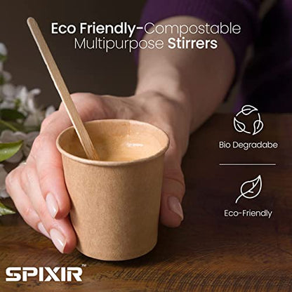 Coffee Stirrers Disposable Wooden Coffee Stir Sticks - Round-End Birchwood 5.5 Inches Large Wooden Stir Sticks - Pack of 500 Wood Stir Sticks, Coffee Sticks, Stirrers - style: 5.5 Inches - Pack of 500
