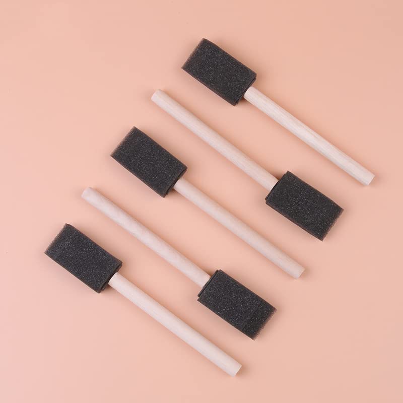 Artlicious 1 Inch Foam Brushes Wood Handle Paint Brush Set (Value Pack of 25) - Lightweight, Durable and Great for Acrylics, Stains, Varnishes, Art & Crafts - size: 1 Inch - 25 Pack