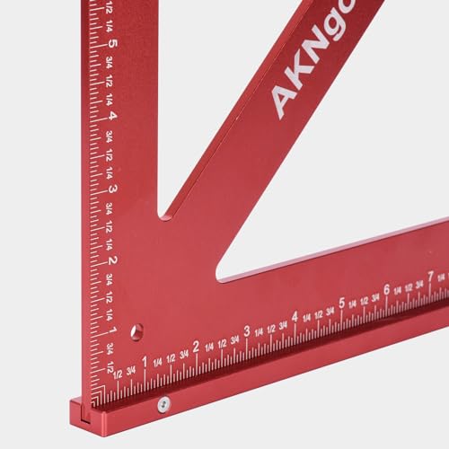 Precision Triangle Square 12inch, Metric & Imperial Scale Framing Square for Precise 90 and 45-Degree Measurement, Aluminum Alloy Architect Ruler for Carpenter - style: 12 inch
