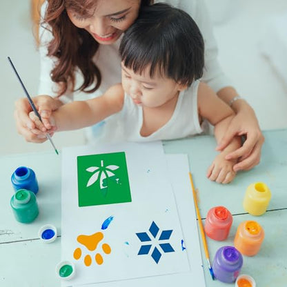 24 PCS Sidewalk Chalk Stencils for Kids 5 Inch Sidewalk Chalk Stencils Outside Stencil for Painting Garden Themed Kids Style Collection - size: 5 in-mix
