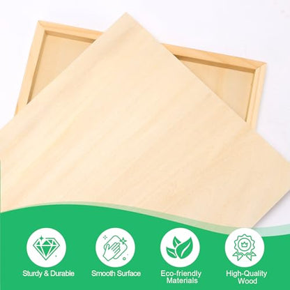 ESRICH 4x4 Inch Wood Panels, 9 Pack Square Craft Wood Canvas Boards, Blank Unfinished Wooden Art Board for DIY Art Creations Such as Painting, Acrylic Pouring, Resin, Burning, Collage, etc. - size: 4IN-9Pack