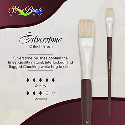 Silver Brush 1102-12 Silverstone Excellent Long Handle Hog Bristle Brush, Bright, Size 12 - size: Size 12