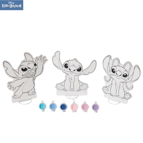 Innovative Designs Disney Lilo and Stitch Canvas Paint Set for Kids with 3 Canvases, Acrylic Paint, Paintbrush, & Stands - color: Stitch