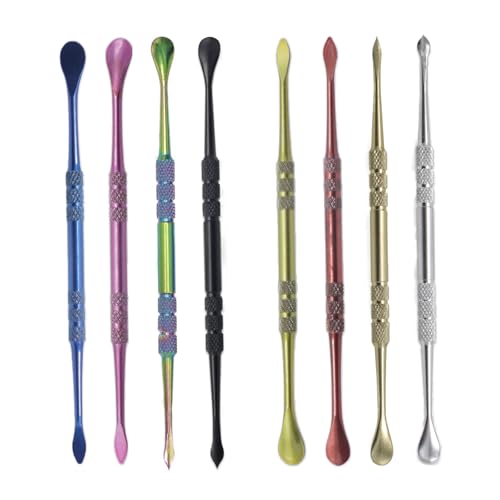Joyangy 8PCS Wax Carving Tools, Stainless Steel Double-Headed Sculpting Kit, 4.6" Wax Modeling Engraving Spoons for Clay Pottery Molding Shaping, 8 Colors - size: 8 Pack(8 Color)
