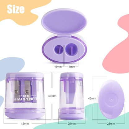 Tamaki 4 Pack Pencil Sharpeners Manual Dual Holes Compact Colored Handheld Pencil Sharpener for Kids, School, Office