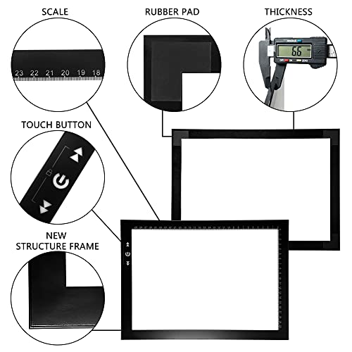HSK A4 LED Artist tracing Light Box Copy Table, Adjustable High Brightness Light Pad for Tatto Drawing, Sketching, Animation, Diamond Painting Accessories - size: 01 - A4