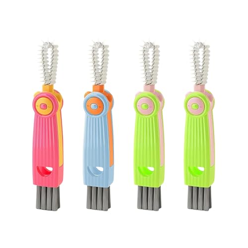 3-in-1 Cup Lid Crevice Cleaning Brush Set, Multifunctional Cleaning Tools for Bottle, Kitchen, and Home Gaps, Perfect for Tight Spaces and Narrow Corners, 4 Brushes Included (Style3) - color: Style3