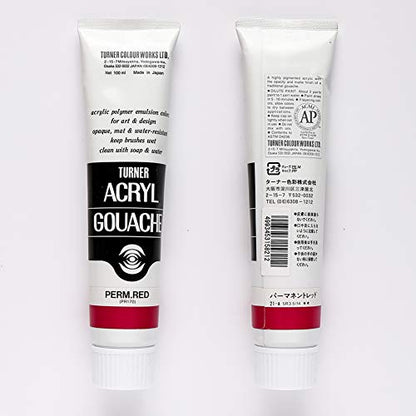 Turner Colour Works Acryl Gouache Artist Acrylic Paint - Single 100 ml Tube - Permanent Red - color: Permanent Red, style: 3.4 fl oz (100