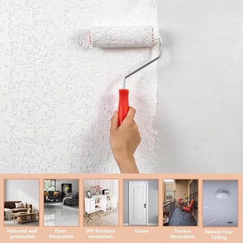 3 Pcs Texture Roller Set, 7'' Textured Paint Rollers, Pattern Rubber Rollers for Walls, Furniture & Floors, DIY Decorative Art Painting Tools