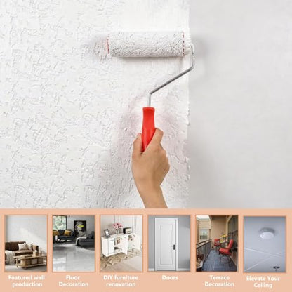 3 Pcs Texture Roller Set, 7'' Textured Paint Rollers, Pattern Rubber Rollers for Walls, Furniture & Floors, DIY Decorative Art Painting Tools