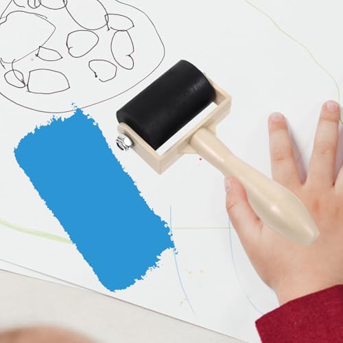 Ciieeo 5 Pcs Brayer Roller Set for Printmaking with Rubber Ink Brayers for Kids Art Projects Stamping Painting and Glue Spreading Tools 3.74X1.96X0.78In Each