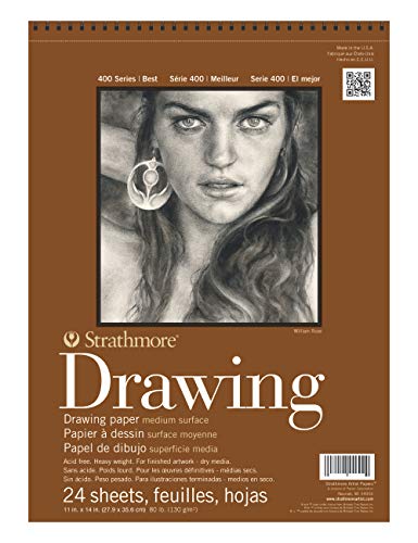 Strathmore Medium Drawing Spiral Paper Pad 11"X14"-24 Sheets -400500 - color: Cream, size: 11x14