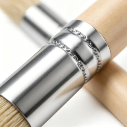 6PCS Wooden Template Brushes Natural Boar Bristle Paintbrushes for Acrylic Oil Watercolor Painting Art Creation Handmade DIY Template Brushes
