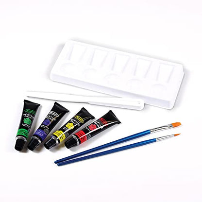 RoseArt Premium 36ct Acrylic Paint Set in Wooden Case -Complete Acrylic Artist Set for Canvas, Wood, Ceramic and Fabrics – Painting Supplies for Casual and Professional Artists, 9.6ml (84403)