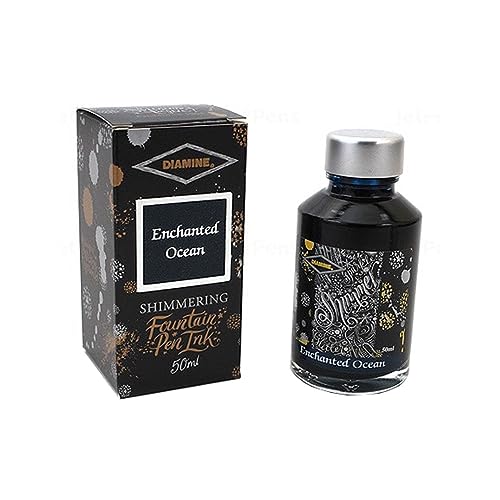 Diamine Fountain Pen Bottled Ink, 50ml - Shimmering Enchanted Ocean - color: Enchanted Ocean