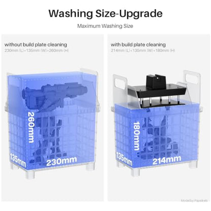 ELEGOO Mercury Plus V3.0 Wash and Cure Station, 7.5 L Large Capacity, Compatible with Mars Saturn Photon Halot MSLA LCD DLP 3D Printers, Washing Size of 9.05"×5.31”×10.24“ - style: Mercury Plus V3.0-XL