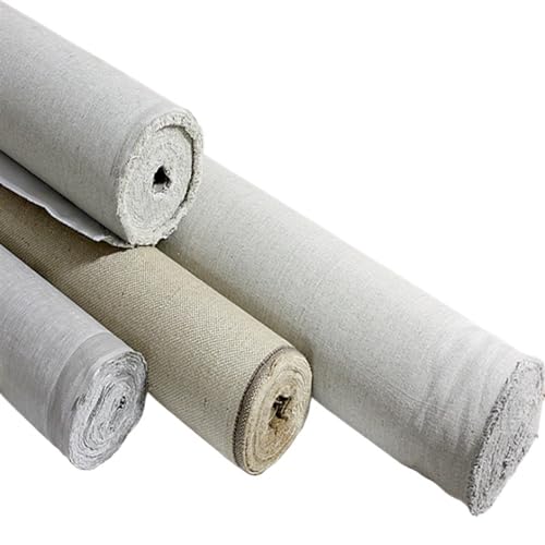 Linen Blend Canvas Roll Primed Blank 1m for Oil Painting 28-88cm Width(Width 68cm) - color: Width 68cm