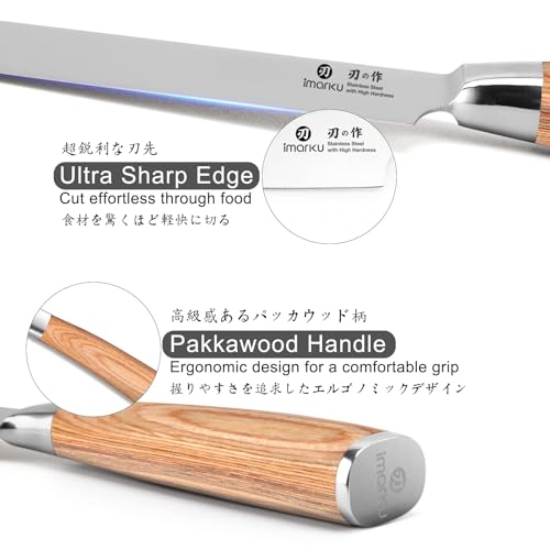 imarku Chef Knife - Pro Kitchen Knife 8 Inch Chef's Knives Japanese SUS440A Stainless Steel Sharp Paring Knife with Ergonomic Handle, Golden Handle, Birthday Gifts for Men and Women,Gyutou Knives - color: Golden