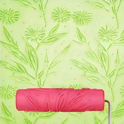 7"DIY Patterned Paint Roller | Decorative Art Texture Roller | Embossing Texture Rubber Roller Painting Supplies | Pattern Art Texture Tools for Household Wall Painting (BK048R) - style: BK048R